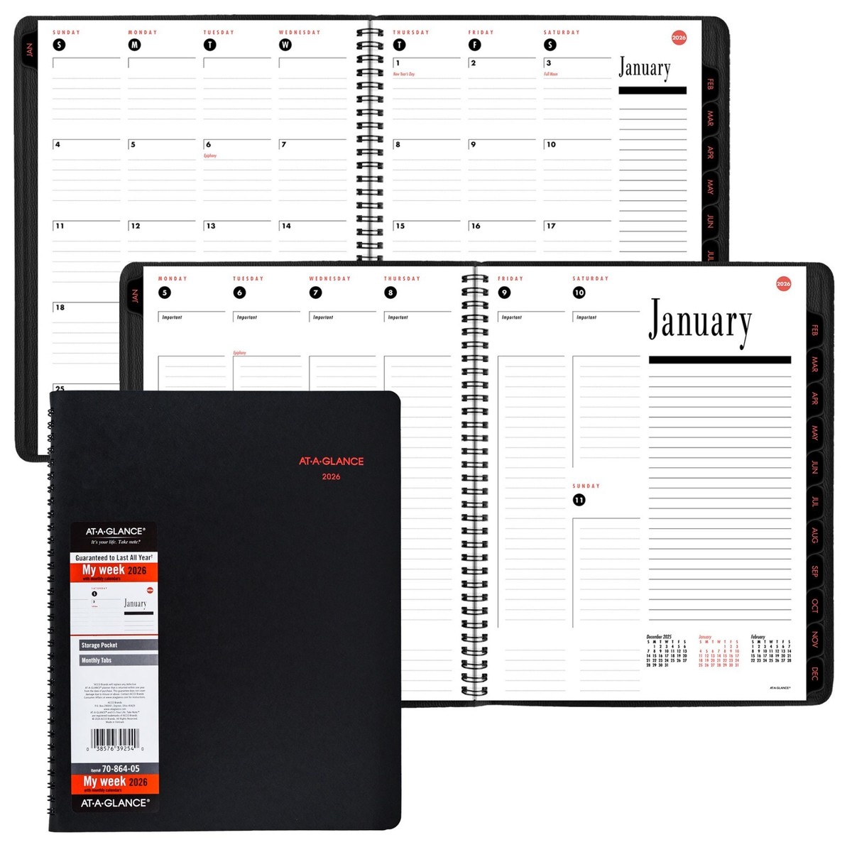 2026 At-A-Glance 70-864-05 Weekly Monthly Appointment Book, 8-1/2