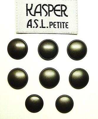 KASPER replacement button 8 plastic dark silver metallic effect Good Used Cond.