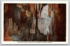 Sacred River Cave Scene Caverns of Luray VA Postcard Unposted