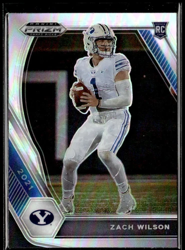2021 Panini Prizm Draft Picks Collegiate Silver #105 Zach Wilson