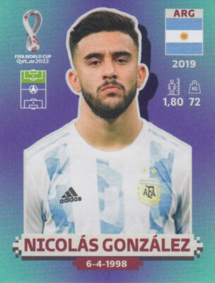 Panini Stickers World Cup 2022 No. ARG 18: Nicolas Gonzalez Argentina Picture NEW