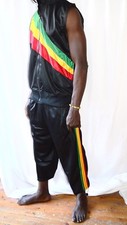 Rasta Zweiteiler Jacke mit Kapuze + 3/4 Hose, Yoga, Fitness, Party,Jamaica