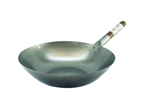 Sartén antiadherente Hancock parte inferior plana oriental wok 13" con mango de madera, restaurante