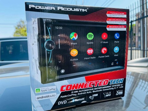 Power Acoustik 2 Din CPAA-70D CD DVD Player Android Auto CarPlay Bluetooth USB - Picture 2 of 12