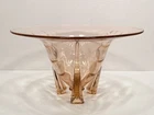 Large Vintage Pink Art Deco Glass Footed Bowl - Depression Era - Duncan Miller