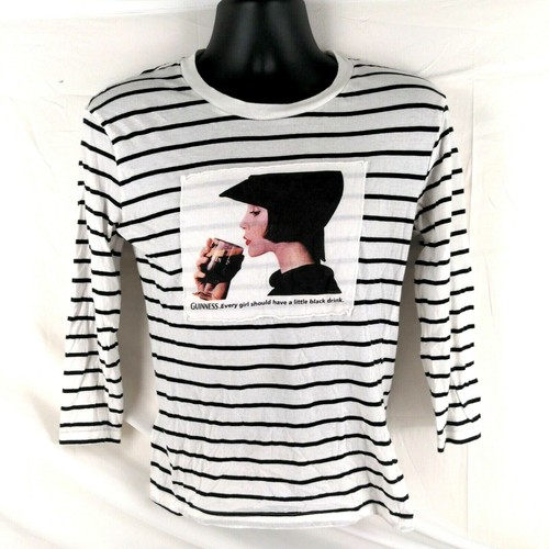 Guinness Beer Round Neck Striped Women 