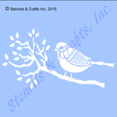 SPARROW STENCIL BIRD TREE BRANCHES LEAF CRAFT PAINT ART PATTERN TEMPLATE NEW