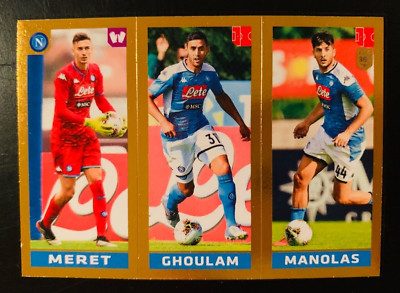 2019-20 Panini FIFA 365 # 260 Meret - Ghoulam - Manolas Napoli gold foil sticker