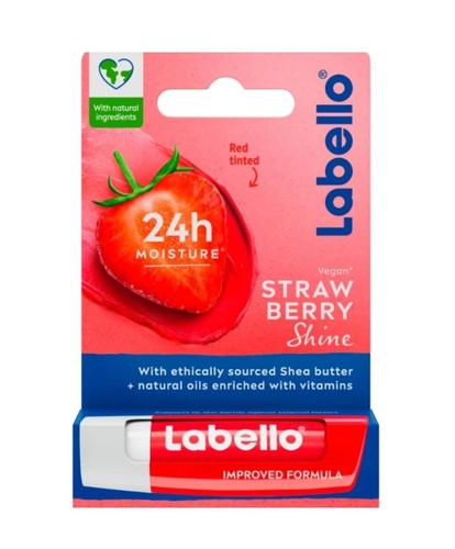 Labello Strawberry Moisturizing Shine Soft Red Lip Balm For Dry Lips4 ...