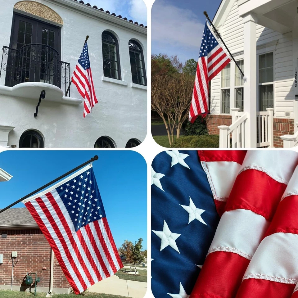 FlagPole, Kit de asta de bandera de 6 pies para bandera americana de 3’ x 5’-360° resistente a enredos Tec... Foto 2 de 4