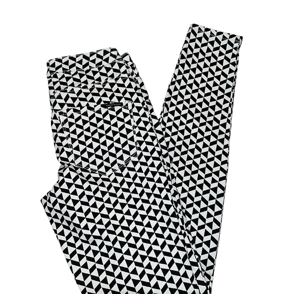 Maison Scotch 'La Bohemienne' Geometric Printed Jeans Mid Rise Skinny Size 26/32 - Image 2 of 4
