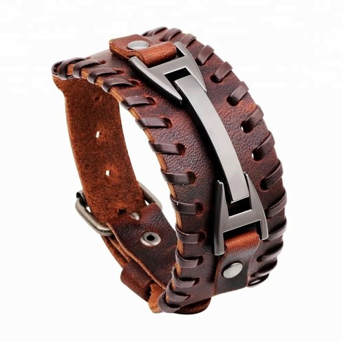 Manschette Leder Armbänder verstellbar Armband Halsteil Armreif für Männer Frauen Schnalle - Bild 8 von 8