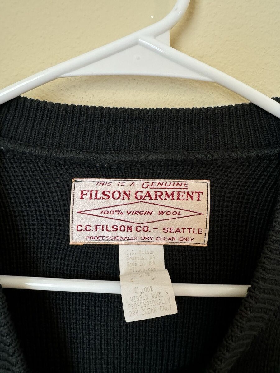 Filson Crewneck Guide Sweater Knit Wool Dark Timber Green Filson Crewneck Guide Sweater Knit Wool Dark Timber Green