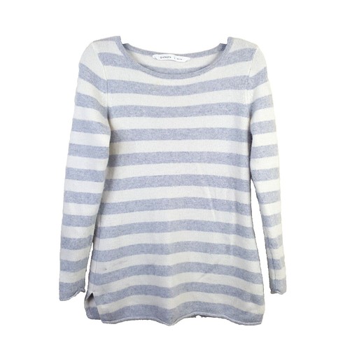 Sweat à Capuche Athleta Heavenly – Femme M, 1/2 Zip, Rayures Bleu/blanc, Trous De Pouce
