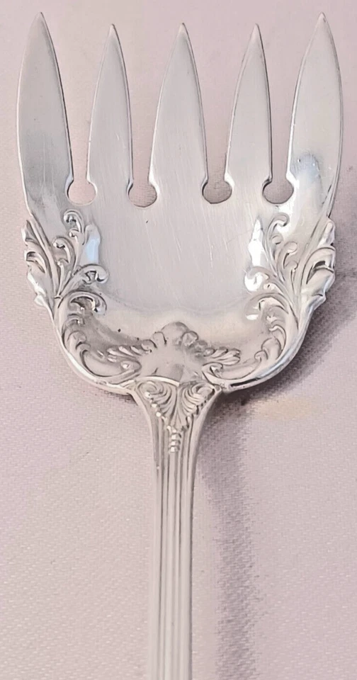 Horquilla de sardina de mango largo Georgian Shell de Frank Whiting Sterling 7 3/8" Foto 3 de 4