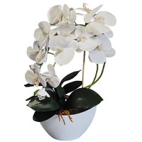 KüNstliche Orchidee Im Topf Kunstblumen Kunstpflanzen Weiß Orchideen Blumen
