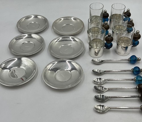 N A Magali Silverplated Turkish Coffee Set - 第 1/15 張圖片