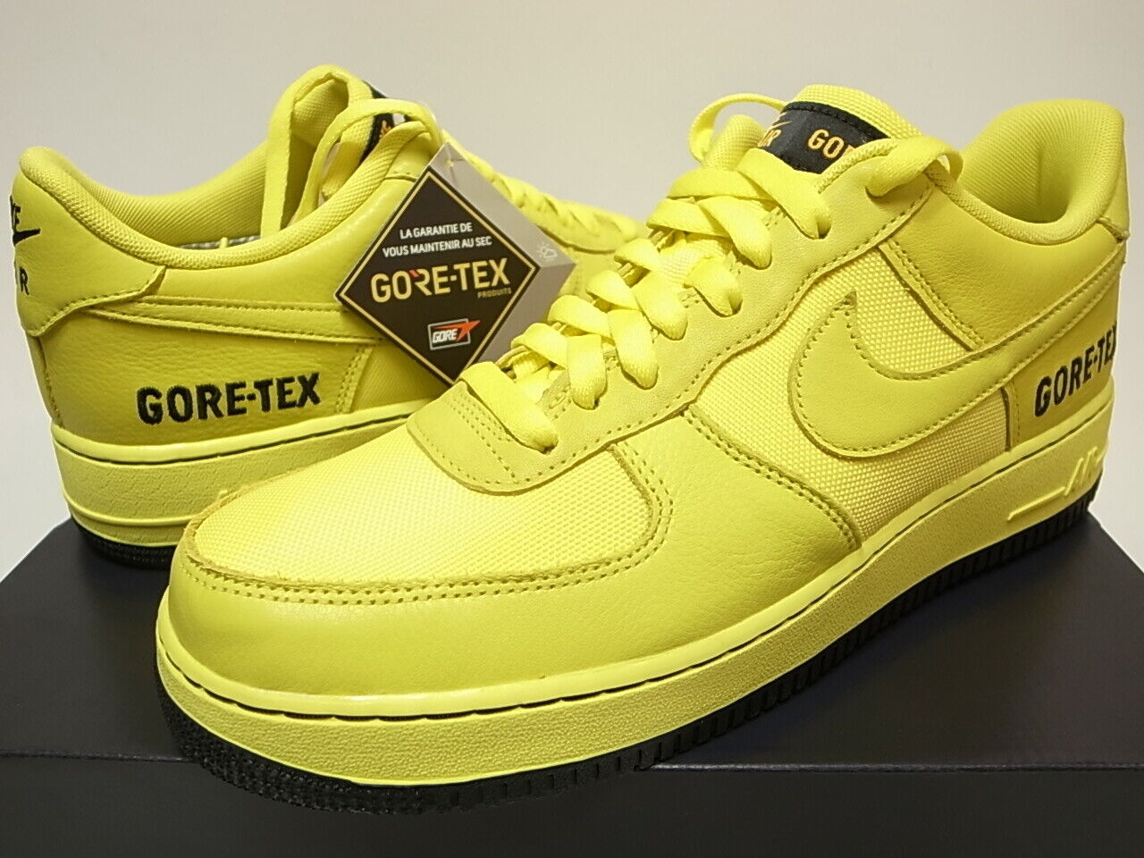 2019 NIKE AIR FORCE 1 GTX GORE-TEX DYNAMIC YELLOW/BLACK CK2630-701 size 8