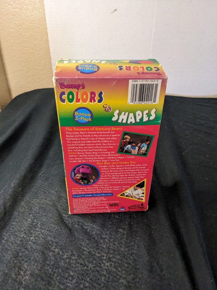 Barney Colors And Shapes l (VHS, 1997) Vintage Childrens TV Show