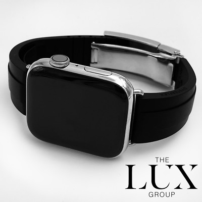 Hermes Apple Watch Series 6 44mm with Rolex Deployment Oysterflex Black band | eBay