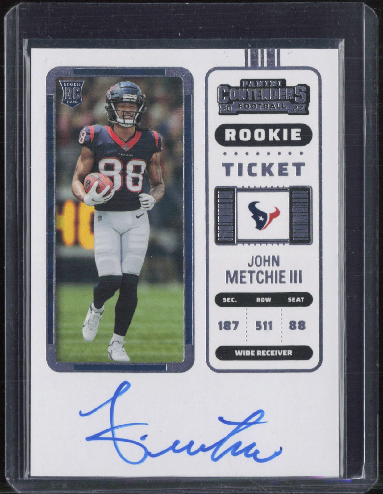 2022 Panini Contenders Rookie Ticket #125 John Metchie III Auto RC Rookie
