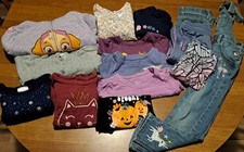 17 Piece Little Girl Spring/Fall Clothes Lot 5T  5 Overall/Sweaters/Hoodie