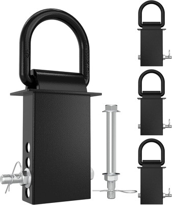 4PCS 18000Lbs Trailer Stake Pocket D Ring with Security Bolt Nut, Heavy Duty Rem