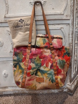 Patricia Nash Benvenuto Large Leather Aegean Blooms Floral Tote Wallet And Bag