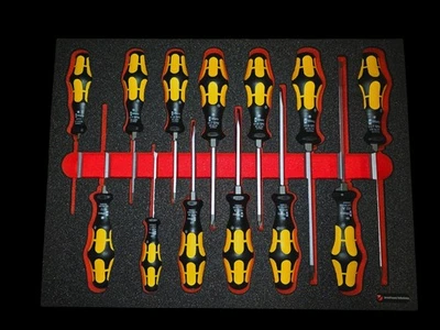 INNOFOAM SOLUTIONS Inserto de espuma Wera Destornillador Big Pack 900 Kraftform 13 piezas