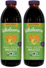 Sweeteners Organic Blackstrap Molasses, Unsulphured, 16 Oz Pack of 2 