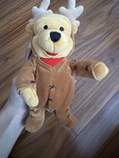 Disney Store Winnie the Pooh Christmas Reindeer 8" Beanbag Plush RARE W/tags