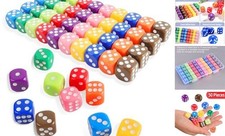 16MM Standard 6 Sided Dice Set, 50 Pieces Colorful Dice for Board Colored