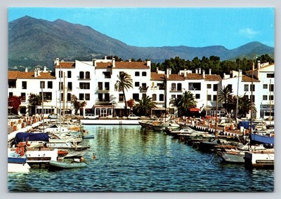 Vintage Costa del Sol Marbella Puerto Banús Port Postcard Spain