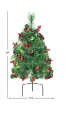 Goplus 29" Pre-Lit Outdoor Christmas Pathway Tree 30 LED Lights Battery Operated