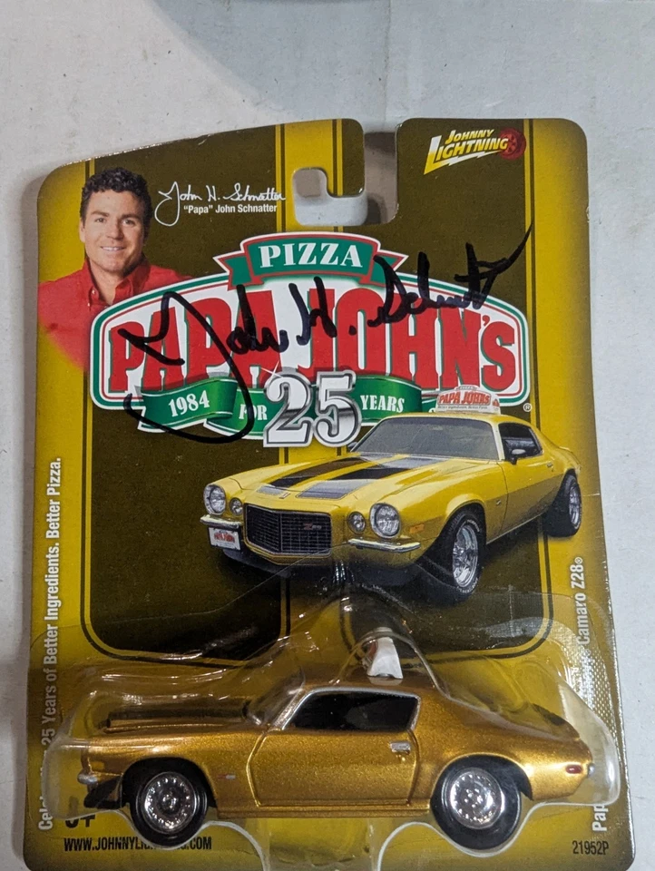 Papa John's Autographed Chevy Camaro Z28 & Camaro Hat. New Out Of Box Rare - Image 3 of 4