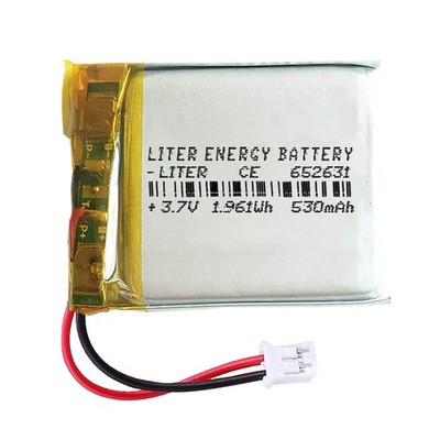 Akku 652631 LiPo 3,7V 530mAh 1.961Wh Wiederaufladbar PH2.0 Stecker (JST-PHR-02)
