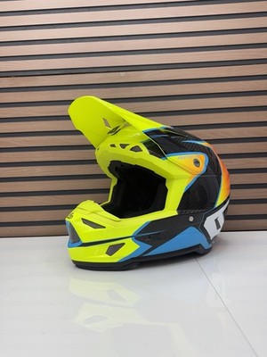 LIKE NEW - 6D Helmets ATR-3 Helmet - Wave Gloss Cyan Neon Orange Yellow - Large