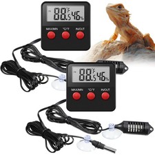 2 Pcs Reptile Thermometer and Humidity Gauge Reptile Terrarium Thermometer Hy...