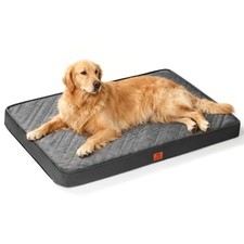 Orthopedic Egg Crate Foam XL Large Dog Bed Dark Grey 41"L x 27"W x 4"Th