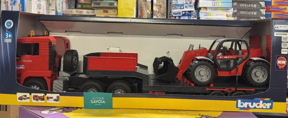 BRUDER 02774 - CAMION MAN TGA CON RIMORCHIO E CARICATORE TELESCOPICO MANITOU - Immagine 2 di 4