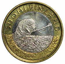2015 FINLANDIA 5 Euro - Tiere Provinz Satakunta, Biber - Castoro MF136074