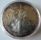1990 SILVER EAGLE 1 OZ .999 FINE SILVER COIN USA TONED