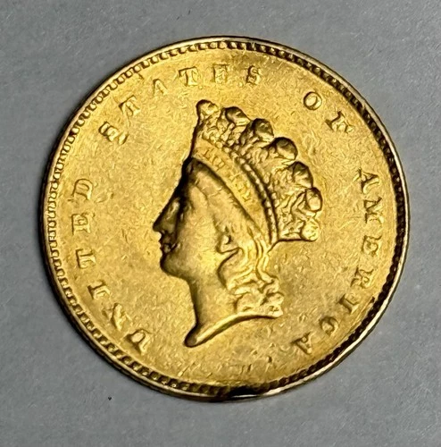 XF 1855-O Indian Princess Small Head Gold Dollar (rim damage) U.S. $1 Type 2