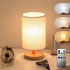 Bedside Table Lamp, Dimmable and 3 Colour Temperature LED Bedroom Lamp, USB Powe