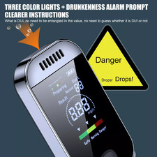 KIMISS Alkoholtester Mit LCD Display - Tragbarer Atemanalysator Mit 50 Mundstücken