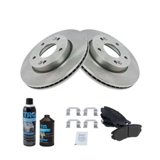 Front Ceramic Brake Pad & 2 s Rotor Kit w/Chemicals for 10-11 Kia Soul 1.6L