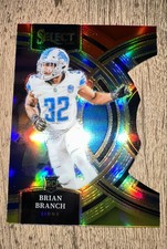 2023 Panini Select - Premier Level Brian Branch #135 Red & Yellow Prizm Die-Cut
