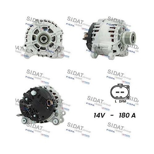 Alternateur Sidat A12VA0098A2 pour moteurs VAG Audi Seat Skoda et VW 12V 140A
