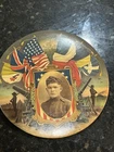 Rare Antique Original WW1 US Army Military Picture Tin 9”  World War One Flags