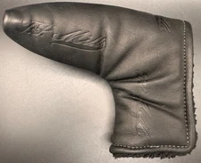 T.P. Mills Black Leather Putter Cover Blade Headcover Made In USA Putter Shoes